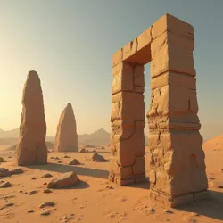 Depicts the Whispering Stones of Djeriba, ancient monoliths believed to facilitate telepathic communication.