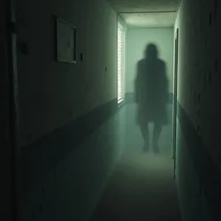 An unseen spectral presence manifesting solely through disembodied sounds in a location.