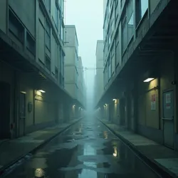 Showing bleak, clinical urban environments reflecting isolation and potential manipulation.