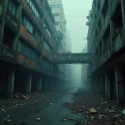Gritty and oppressive cinematography depicting decaying urban environments in films like Concrete Bloom, reflecting societal pressure and dread.