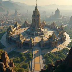 Nexus Prime, the capital of Midlenes, is depicted with its concentric urban layout and imposing temples.