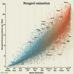 Statistical analysis showing the rapid decline of multiple names across different cultures and time periods
