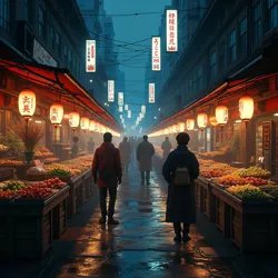 Cyberpunk street market