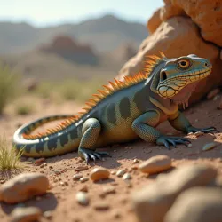 Sonoran spineback shown in a desert environment, subtly illustrating its unique ability to draw water vapor from the air for survival.