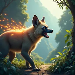 Illustration of a cascade howler emitting its powerful, directed sonic howl, potentially showing the acoustic energy effect.