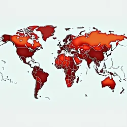 An interactive map showing the worldwide spread of region-specific incident reporting, with particularly active areas highlighted