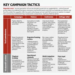 Table showing methods like narrative framing, disinformation, emotional contagion, social engineering, and incitement used in radicalization campaigns.