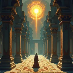 Heliotropic temple with intricate mirror arrays
