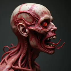 Individuals infected with Red Marasmus exhibit hyper-aggression, hyper-kinesis, reddened eyes, elevated body temperature, and progressive neurological degradation through distinct phases.