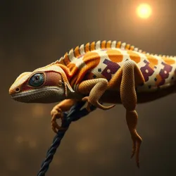 An artist's rendition of the quantum wave patterns hypothesized to influence reptilian behavior