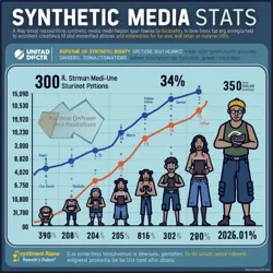 A visualization of synthetic media consumption patterns across different age groups and regions, showing particularly strong adoption among Generation Alpha