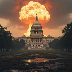 The ruins of the US Capitol Building following the nuclear detonation of August 2035