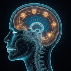 A visualization of a complex conceptual irony pattern showing multiple layers of cognitive dissonance as processed through neural interfaces