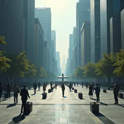 Empty city plaza