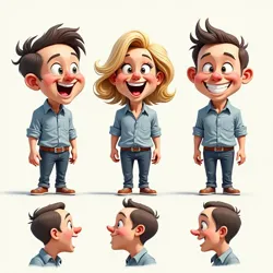 A comparative analysis of three distinct humor signatures showing varying patterns of conceptual association and emotional response