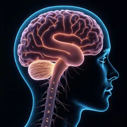 A neural visualization showing the distinct pattern of an individual's humor signature, with characteristic peaks in conceptual irony and temporal layering (2163)