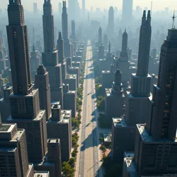 Aerial view of geometric city grid