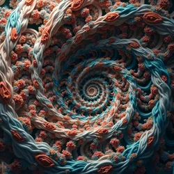 A mesmerizing fractal pattern that seems to defy conventional geometry, created by the [Recursive Pattern Institute](#)