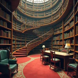 The infamous "Spiral Section" of the [Möbius Library](#), where books appear to shelve themselves according to rules that change depending on who's observing them