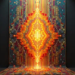 An intricate tapestry with visible light patterns