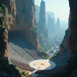 Vertical amphitheater carved into cliff
