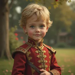 A recovered photograph showing young Prince Asriel in the royal garden of New Home