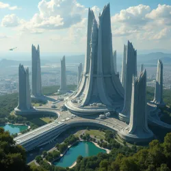 The administrative capital of New Washington, showing its distinctive bioengineered crystal spires and atmospheric purification arrays