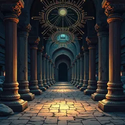 ASCII art temple entrance