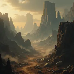 Scattered pockets of civilization struggling for survival amidst widespread chaos, technological regression, and constant localized warfare.